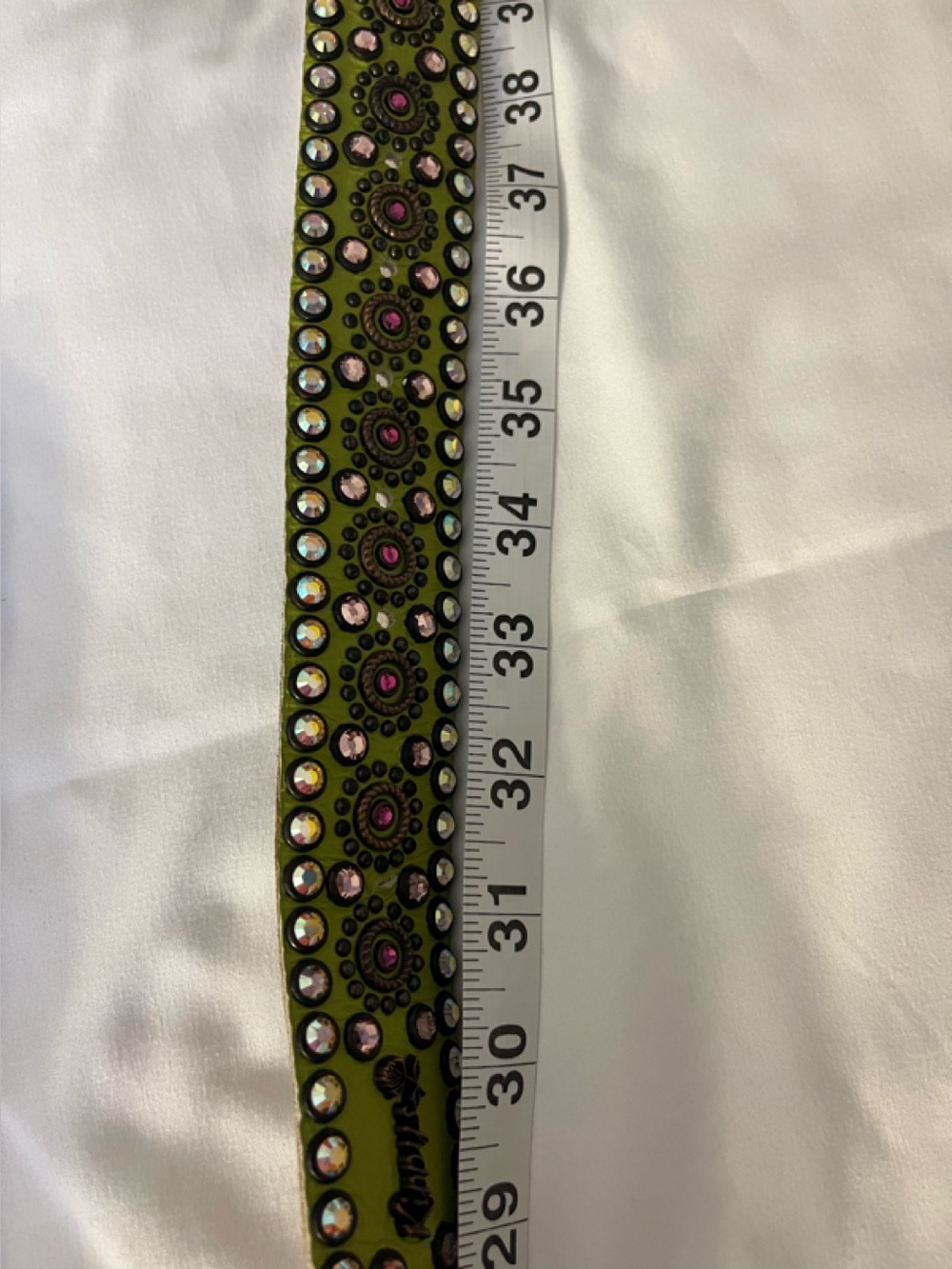 Kippys Lime Green Studded Western Crystal Belt - Picture 15 of 16